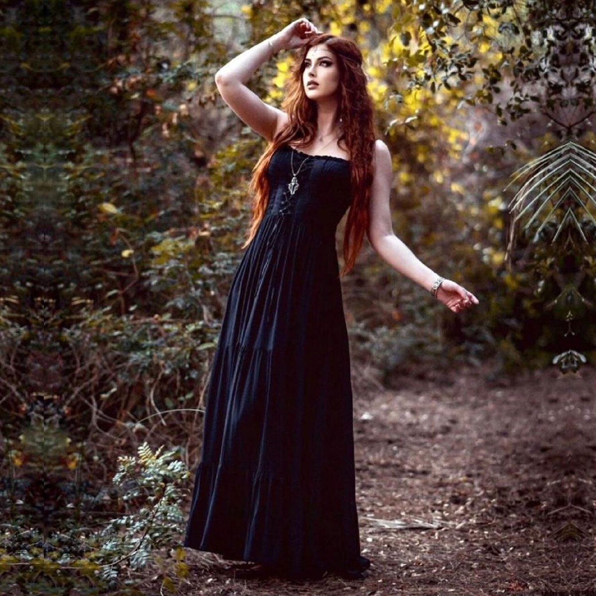 Boho Maxi Dress, with lace up bodice, Smocked Tiered Skirt, Sexy Women ...