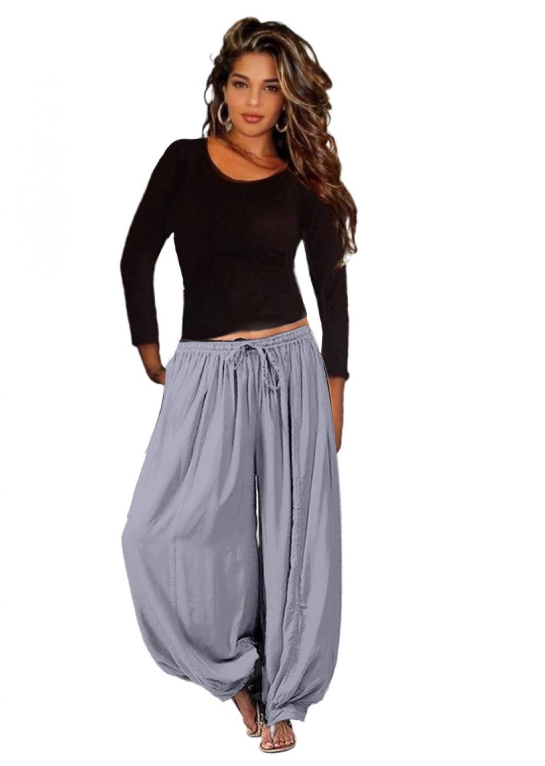 nsendm Unisex Pants Adult Harem Yoga Pants for Women Elastic Mesh