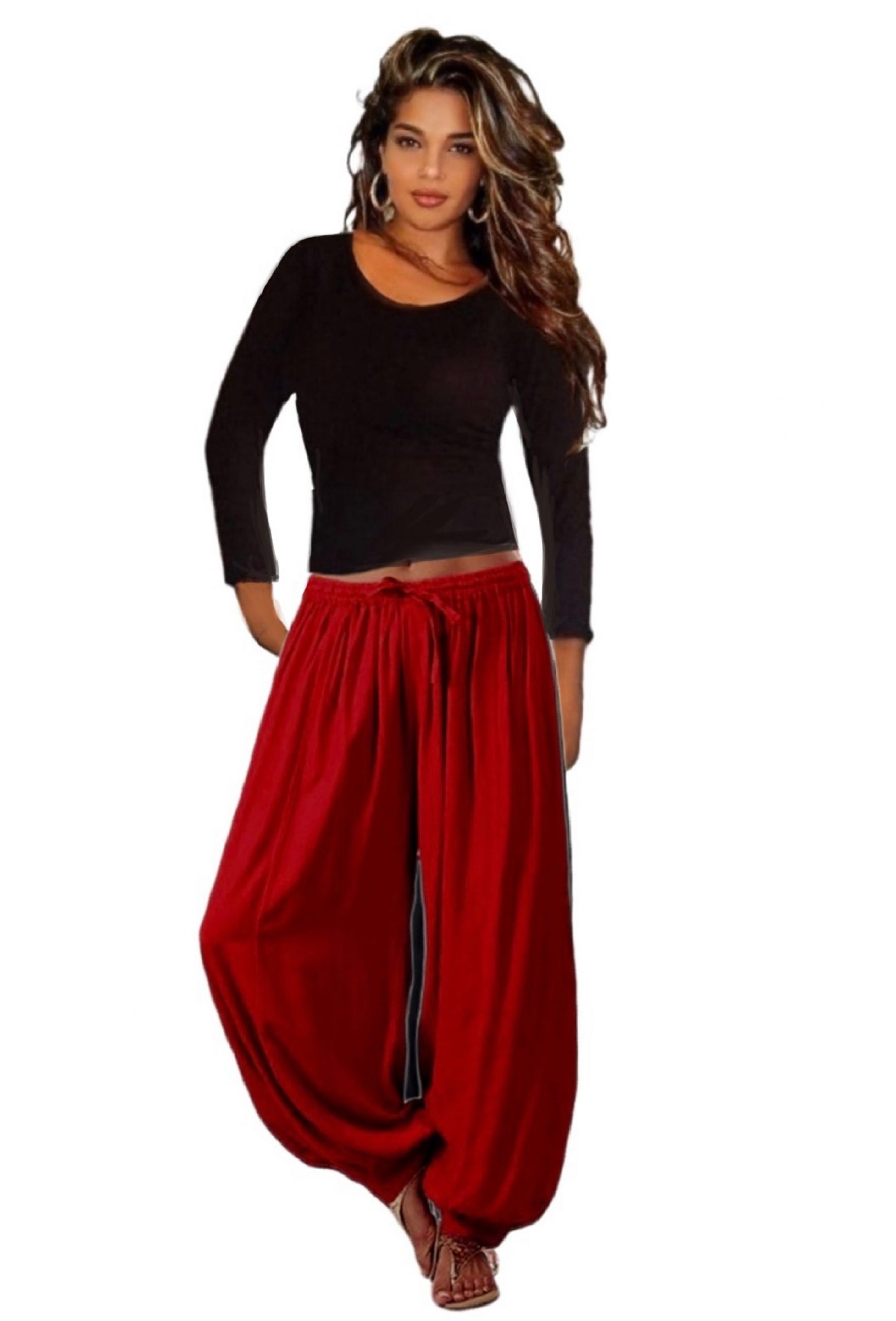 Women Yoga Pants Elastic Loose Casual Cotton Soft Yoga Sports Dance Harem Pants  Plus Size 3xl Bloomers Fitness Sport Swe size XXXL Color Red