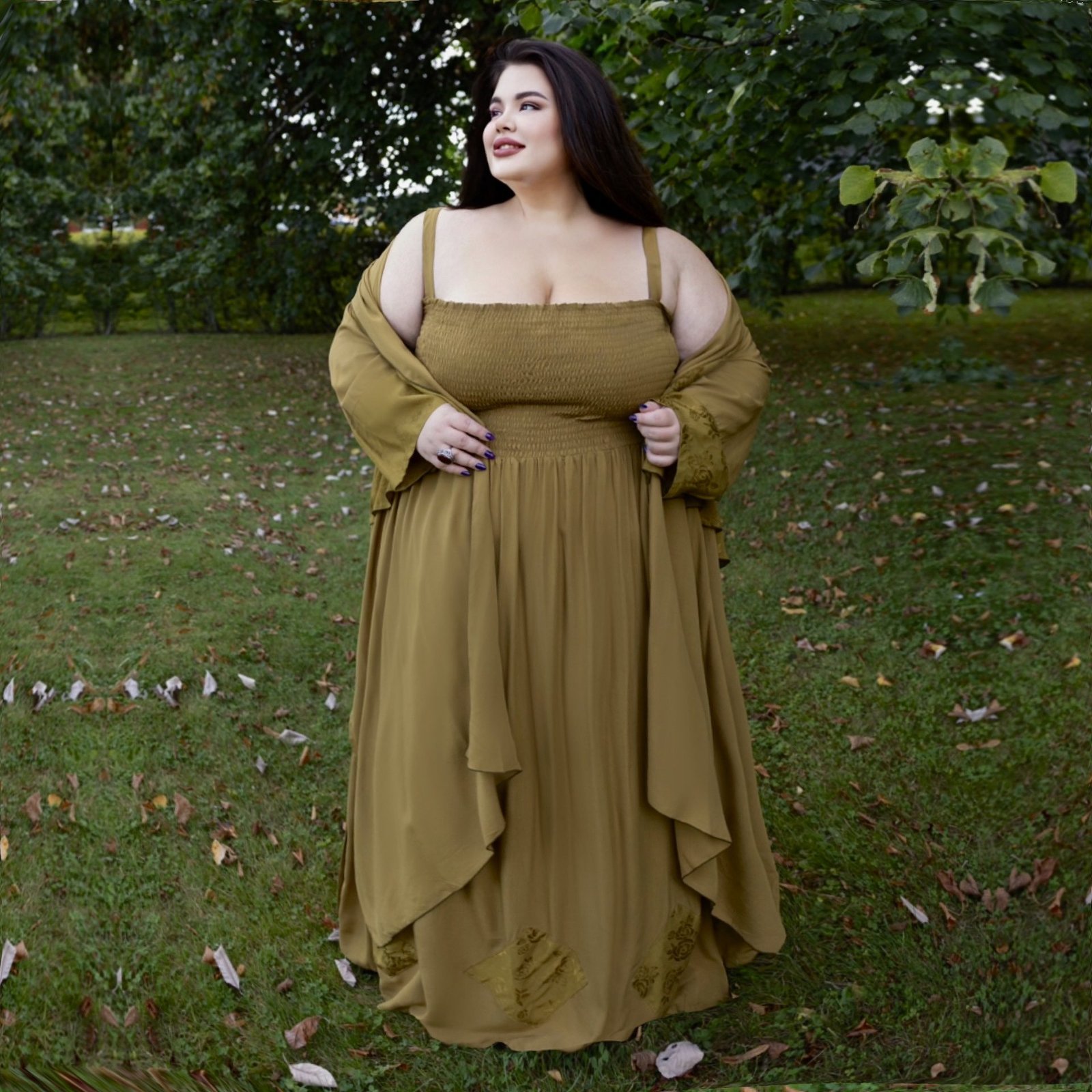 chinese dress ladies Kasia Kulenty Era Duster Maxi Dress in Emerald