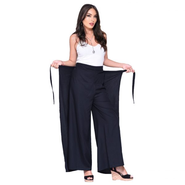 Multitrust Wrap Pants for Women Summer Wide Leg Pants, High Waist Solid  Color Casual Loose Pleated Pants, Khaki Black Light Green - Walmart.com