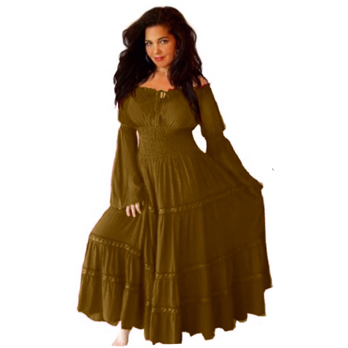 Bohemian Renaissance Dress Celtic Romantic Cottagegoth Maxi Wiccan ...