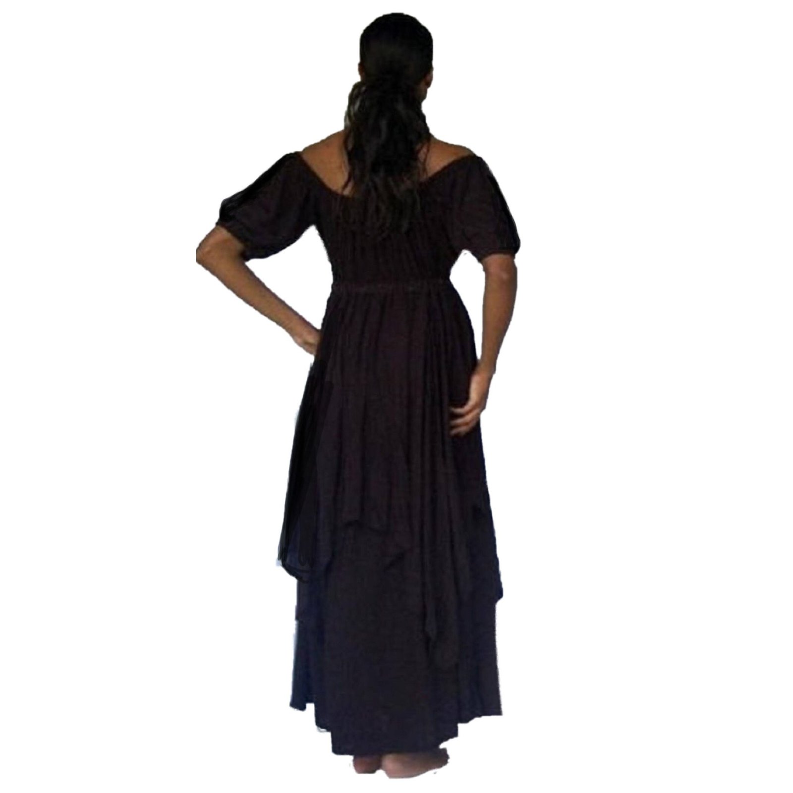 Maxi Peasant Dress, Renaissance Dress, Empire, Layered Rayon crinkle, Plus Size Made to Order