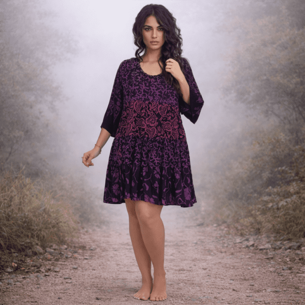 purple and grey combination dress RC-V-119) Shimmery Dark Grey Cape Sleeves Mini Dress With Attached Sp –  HanselNGretel.in