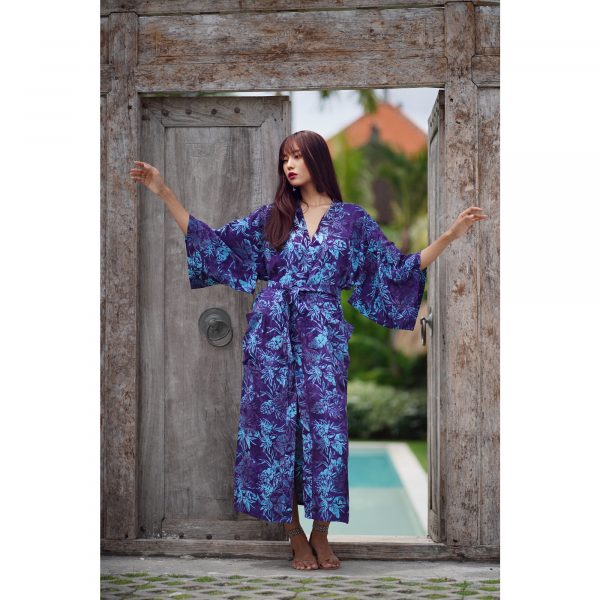 Kimono Robe Beach Cover-Up Belted Maxi Gown - LotusTraders