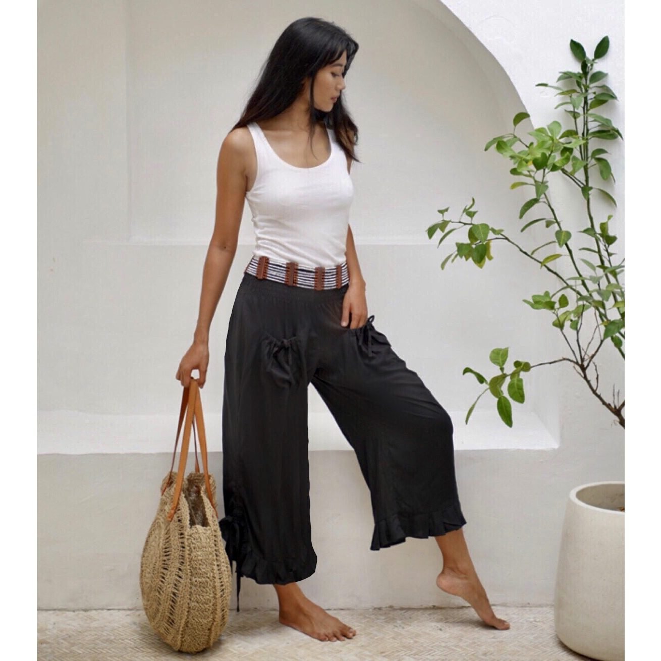 crop pocket pant