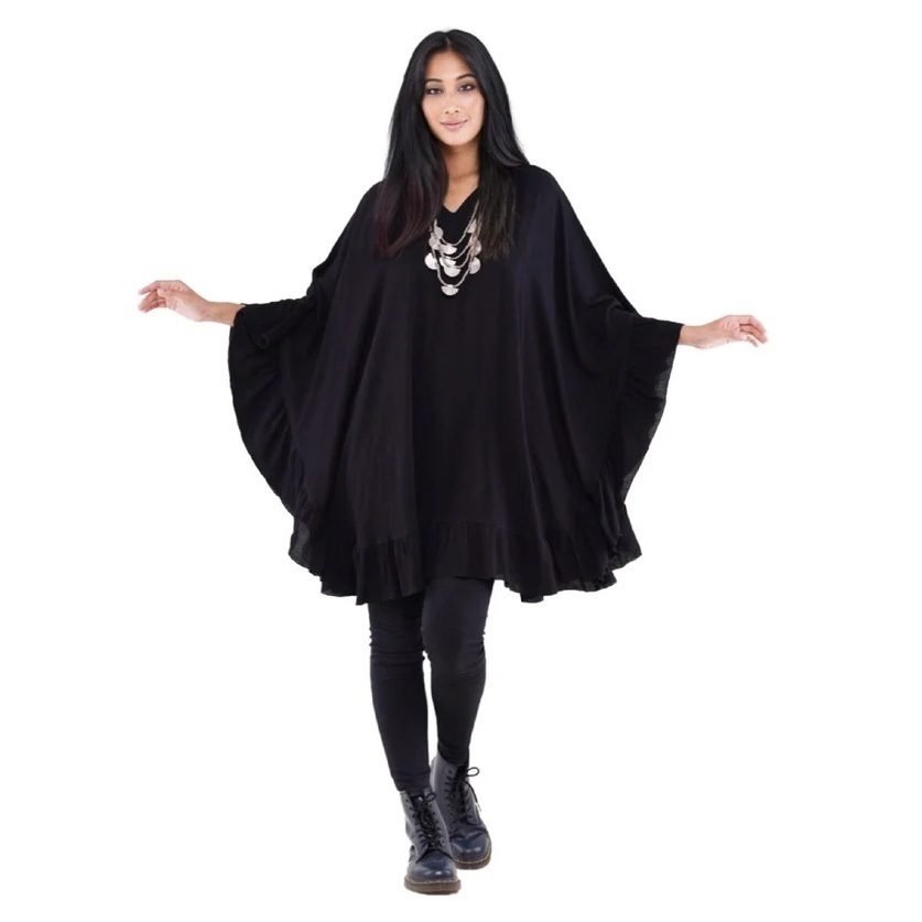 Black poncho outlet dress