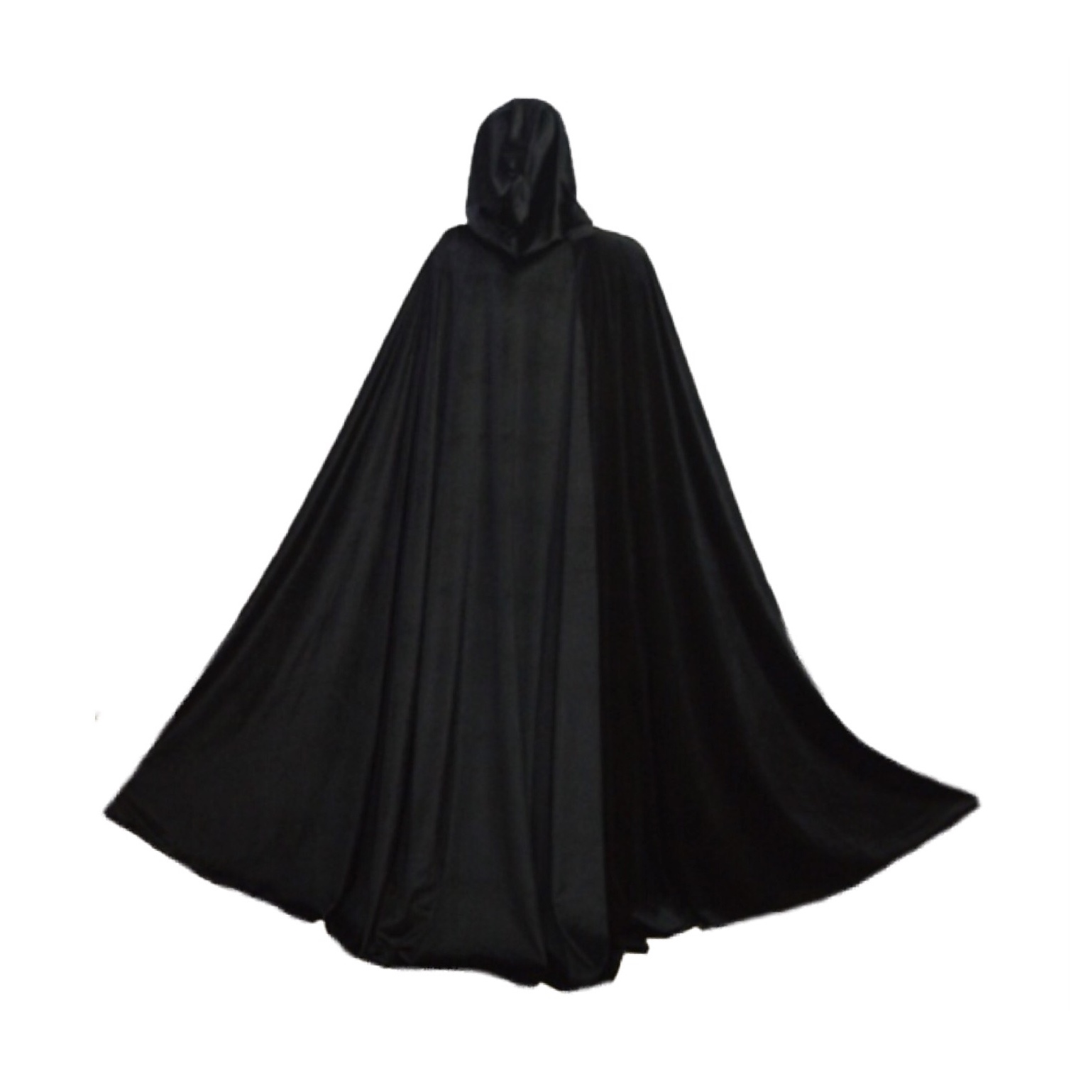 Black Cape Hooded Stretch Velvet Costume Cape Fairytale Fantasy Cloak ...