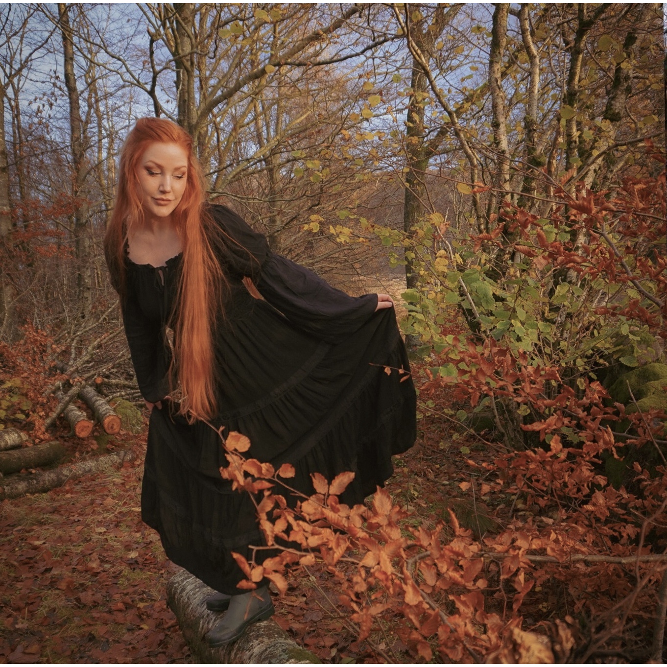 Bohemian Renaissance Dress Celtic Romantic Cottagegoth Maxi Wiccan ...
