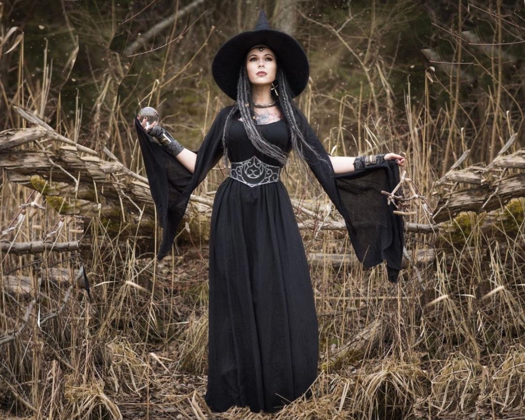 Boho Maxi Dress, Cottagegoth, Renaissance, Wiccan, Flowing Sleeve ...