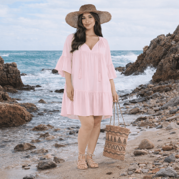 Sundress Short Dress Boho Mini Dress, Top Beach Cover Up Tassel Tie, B7530, LotusTraders Sundress Short Dress Boho Mini Dress, Top Beach Cover Up Tassel Tie, B7530, LotusTraders