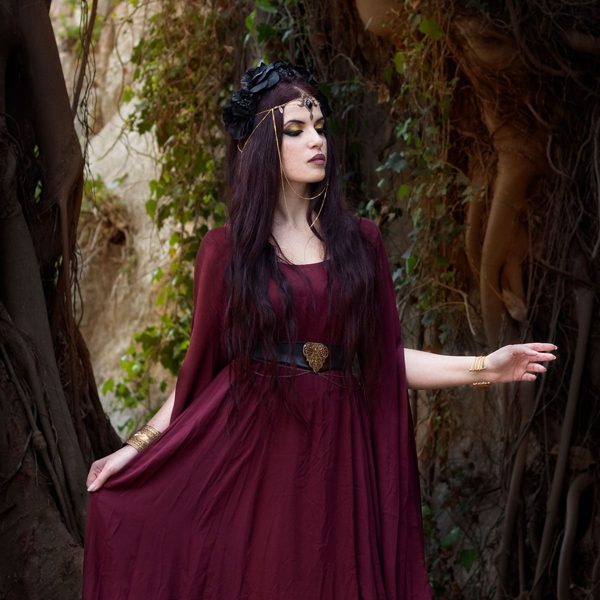 Renaissance Dress, Boho Maxi Dress, CottageGoth, Romantic Dress ...