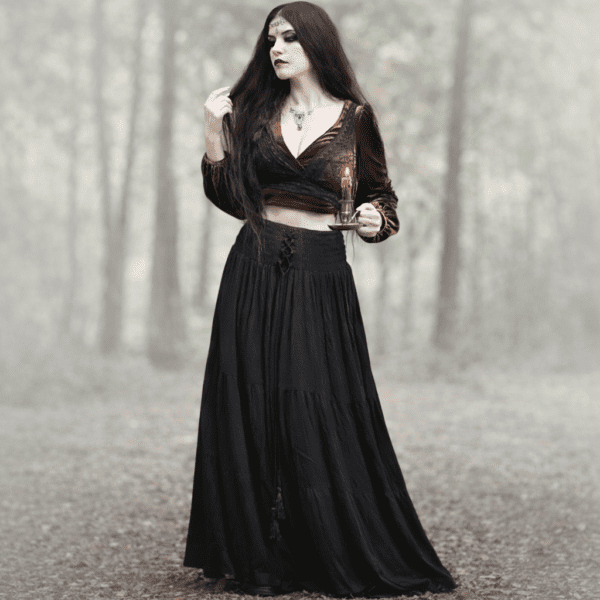 Maxi Skirt, Ren Faire, Tiered Skirt, Wide Elasticized Lace Up