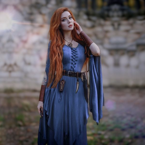 Renaissance Dress, Ren Faire, Medieval, Lace up, Corset Dress