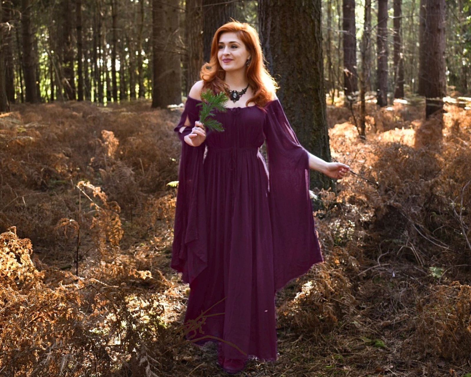 Boho Dress, Peasant Maxi Dress, Renaissance Dress, Empire Waist ...