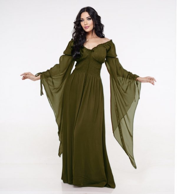 Boho Maxi Dress, Medieval Dress, Renaissance Dress, CottageGoth, All Size,  A200, Made to Order LotusTraders - LotusTraders