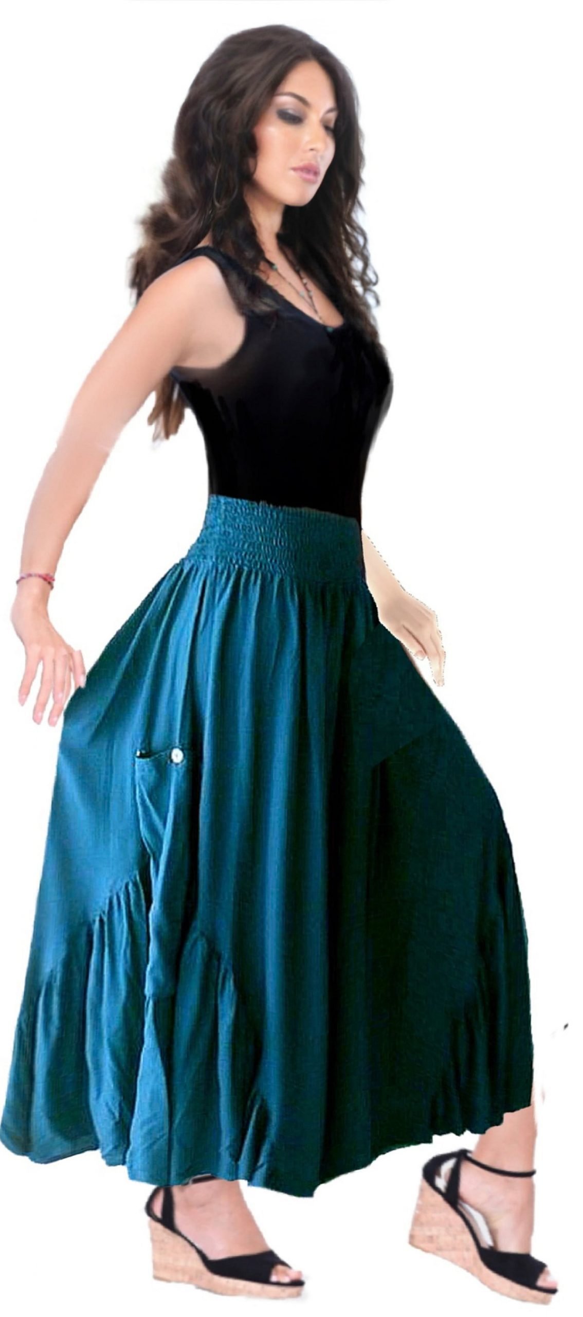 Boho Skirt, Maxi Dress, Skirt Dress, Pockets, Ruffled, Smocked, Resort