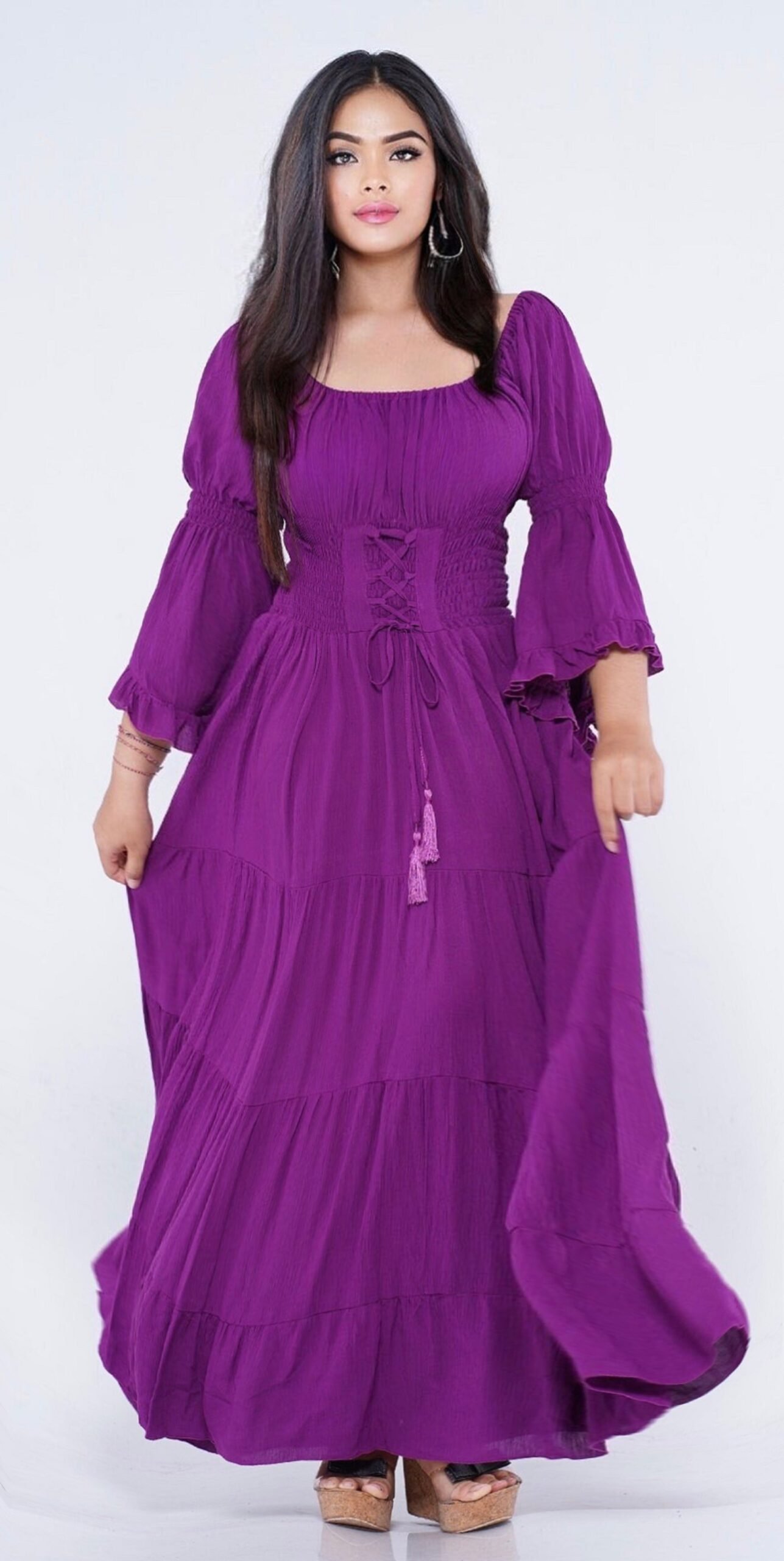 Red Dress, Renaissance, Cottagecore Dress, CottageGoth, Peasant