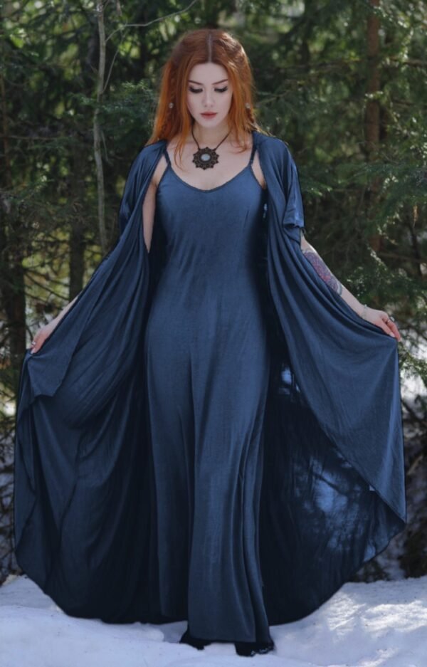 Bohemian Slip Dress, Boho Maxi Dress, Spaghetti Strap, A Line Pockets,  Jersey, W1140 - LotusTraders