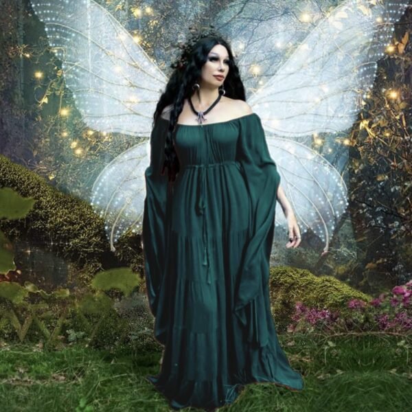 earth green dress Earth Sign Dress with Sleeves – iHeartRaves main image 1