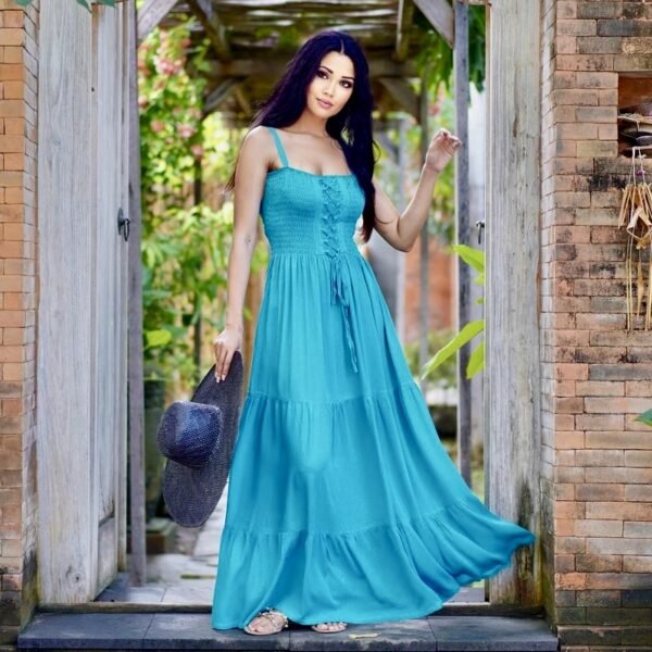 Plus Size, Red Maxi Dress, with lace up bodice, Smocked Tiered Skirt, Sexy Women Fashion, LotusTraders B7513 - LotusTraders Plus Size, Red Maxi Dress, with lace up bodice, Smocked Tiered Skirt, Sexy Women Fashion, LotusTraders B7513 - LotusTraders