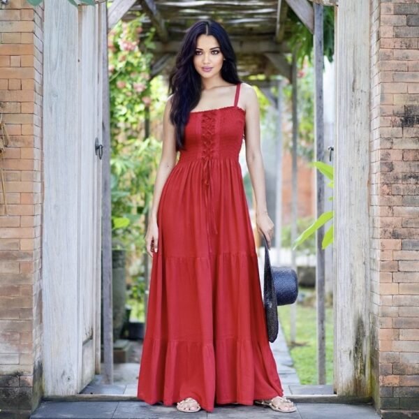open lace back dress Wedtrend Women Plus Size Black Red Bridesmaid Dress Sheath Vintage 90s Prom Dress Spaghetti Straps Backless Maxi Wedding Guest Dress, Black Red / US12 main image 1