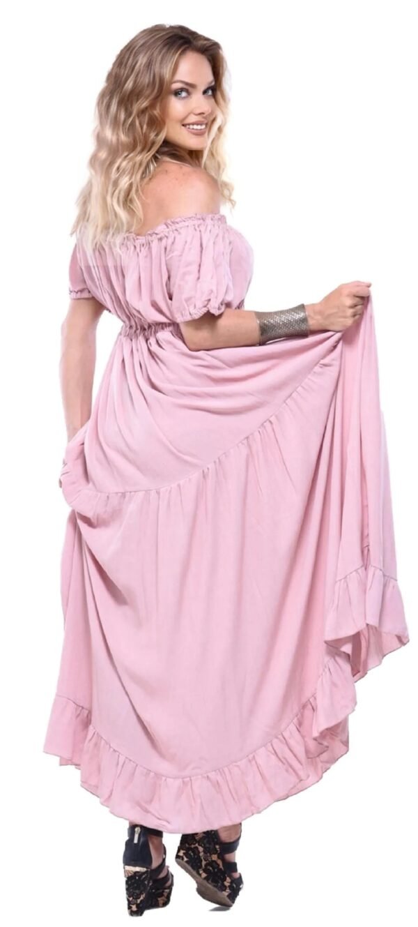 Peasant Dress, Empire Waist, Short Sleeve, On Off Shoulder, Women's Clothing, LotusTraders Y9770 Made To Order Mauve 5X