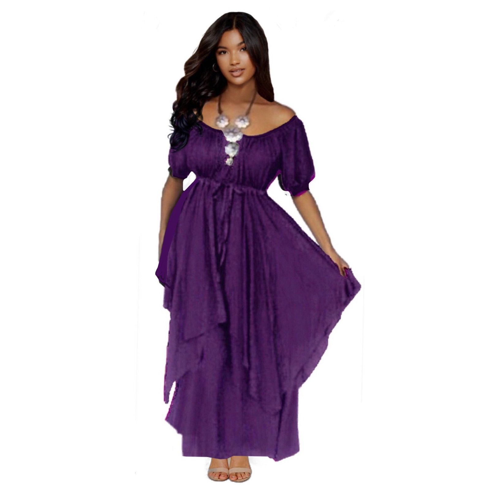 Plus Size, Maxi Peasant Dress, Renaissance Dress, Empire, Layered Rayon  crinkle, Plus Size Made to Order, U257 - LotusTraders