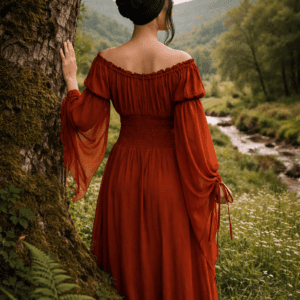 Bohemian Dress, Renaissance Maxi Dress, CottageGoth, Flowing Sleeve, A Line, All Size, D8286 LotusTraders Made to Order - Image 13